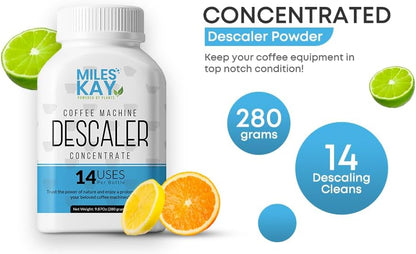 Mega Pack Coffee Descaler | 24 Month + Supply | Coffee Machine Descaler, Kettles, Shower Heads, | Biodegradable, Phosphate Free - Miles Kay