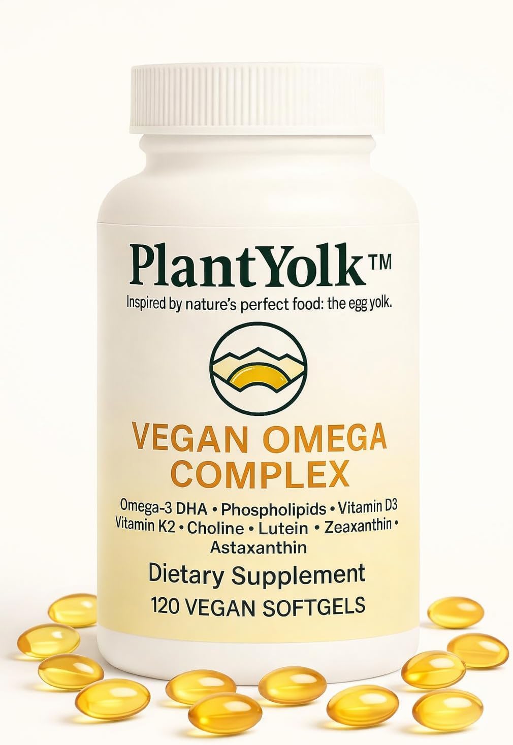 Vegan Omega 3 + D3, Choline, Lutein and Zeaxanthin + astaxanthin + DHA + EPA from Algal Oil - Eye and Brain Support | 120 Capsules