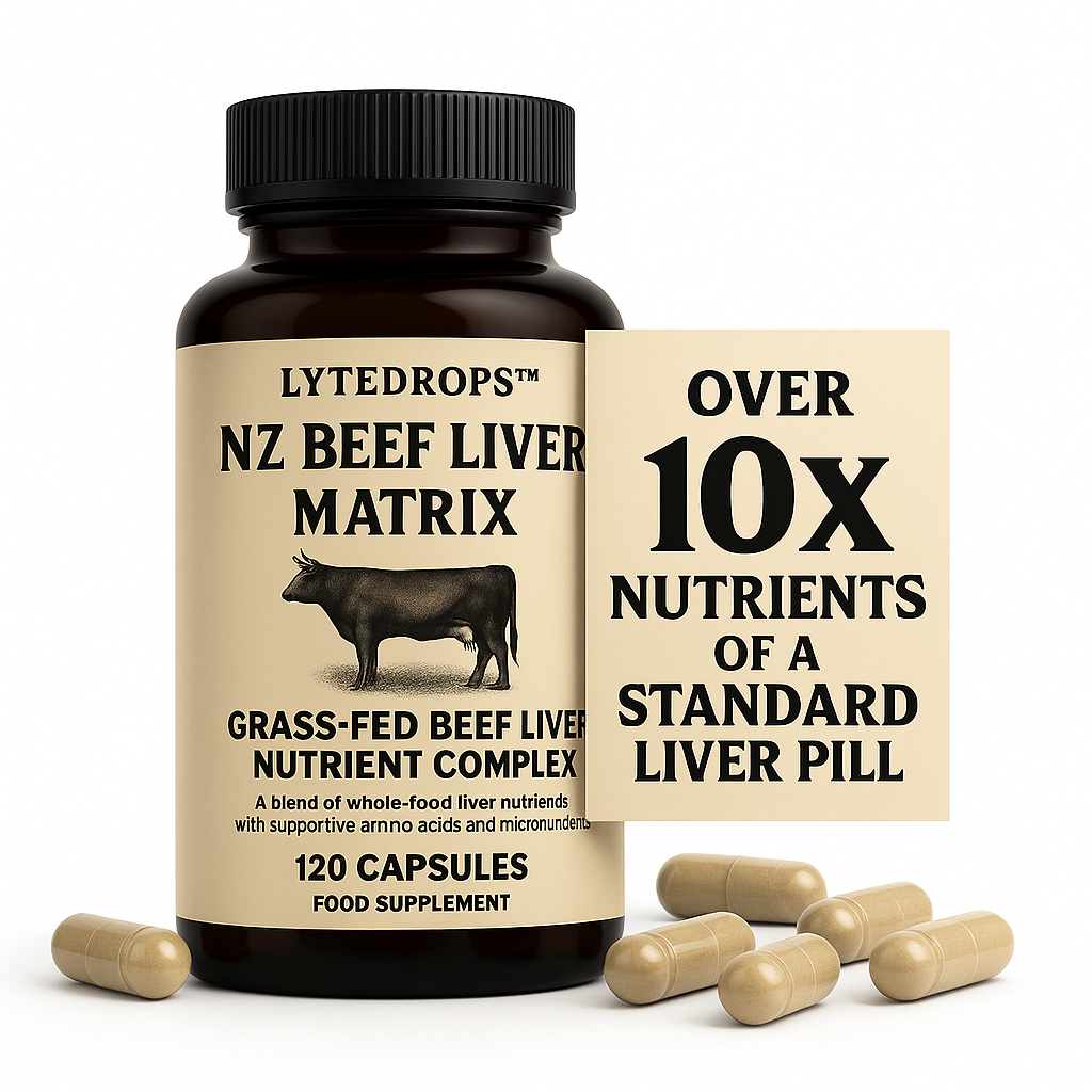 NZ Beef Liver Matrix – Grass Fed Beef Liver Capsules - 1 Capsule Dose (not 4-6) Includes Bio Available B12, and Amplified Ingredients