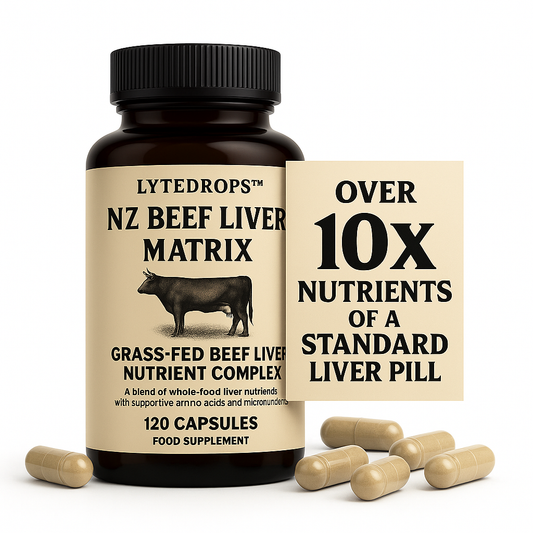 NZ Beef Liver Matrix – Grass Fed Beef Liver Capsules - 1 Capsule Dose (not 4-6) Includes Bio Available B12, and Amplified Ingredients